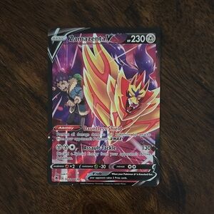 Pokemon Zamazenta V Trading Card - Red and Purple